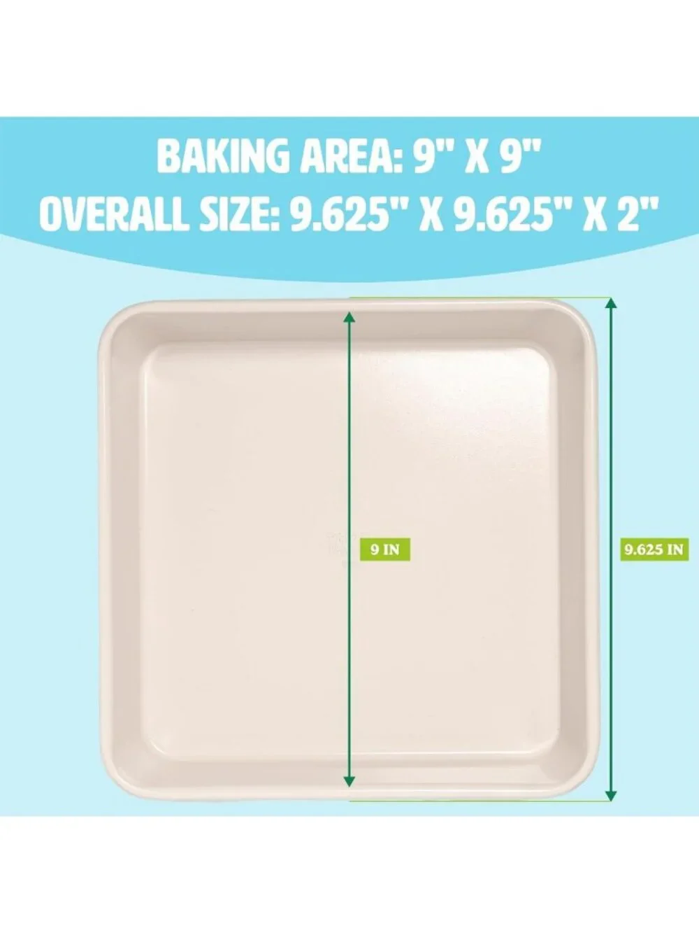 Set of 2 Nonstick 9-Inch Ceramic Cake Pans - Durable, Oven Safe, Aqua Color